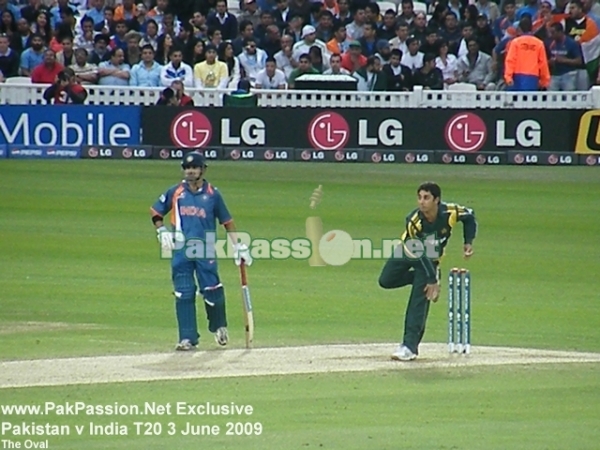 Saeed Ajmal in his follow through