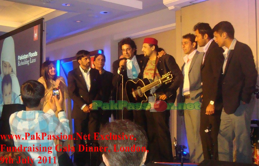 Salman Ahmad shares the stage with Wasim Akram and others