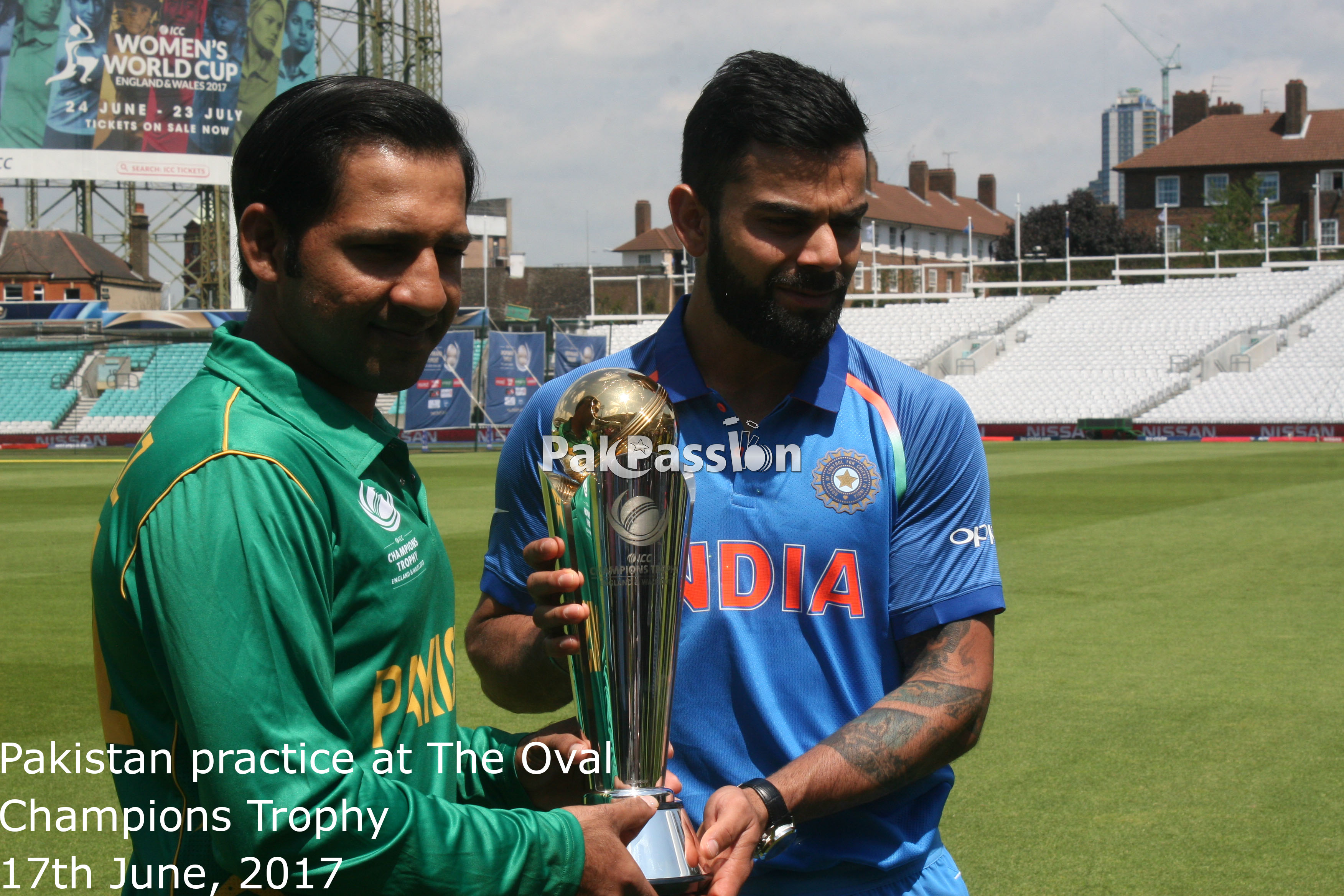 Sarfraz Ahmed and Virat Kohli before the 2017 Champions Trophy final