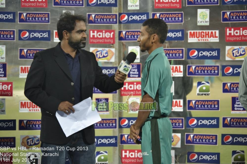 SBP vs HBL - Ramadan T20 Cup 2013