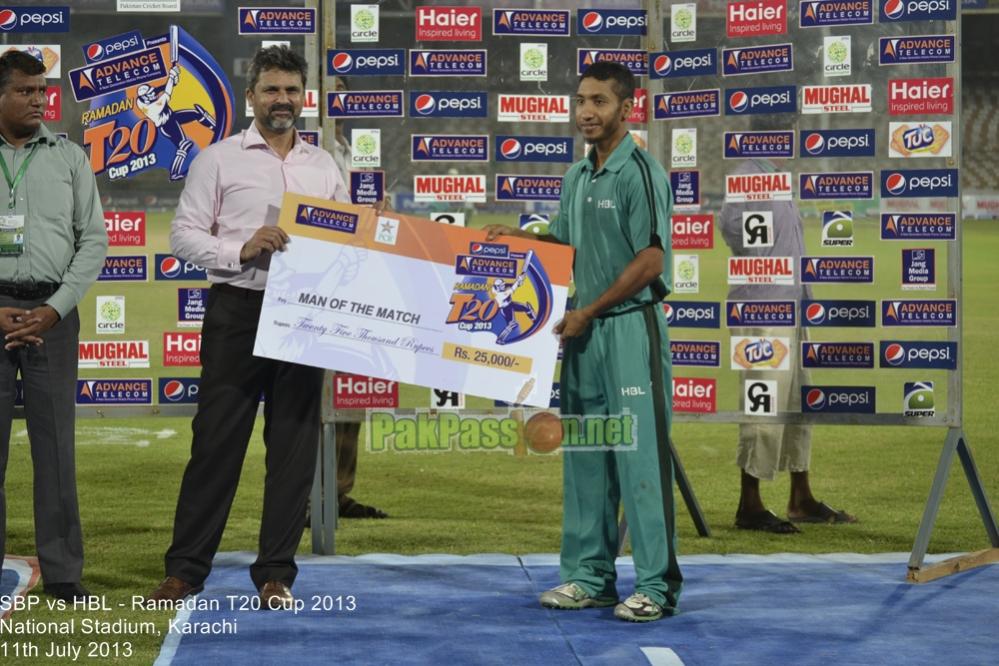 SBP vs HBL - Ramadan T20 Cup 2013