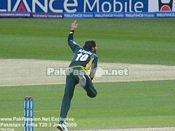 Shahid Afridi in his follow through