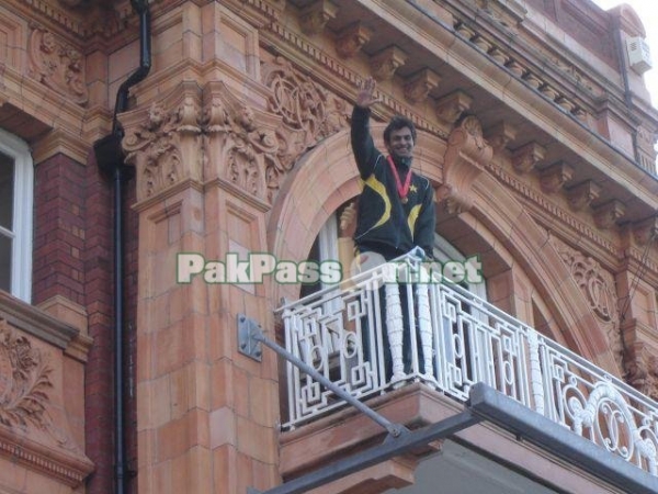 Shoaib Malik at Lord's balcony