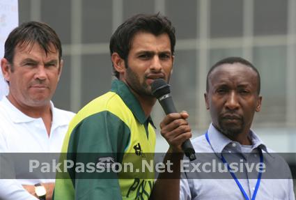 Shoaib Malik at the presentation ceremony