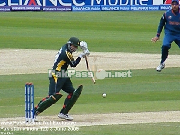 Shoaib Malik steers one through the offside