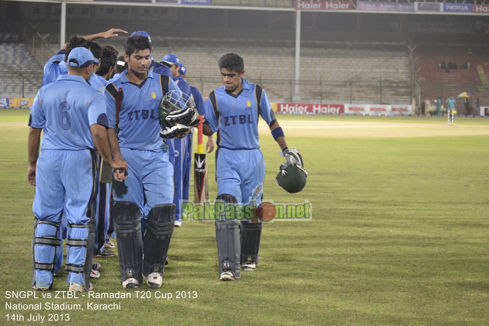 SNGPL vs ZTBL - Ramadan T20 Cup 2013