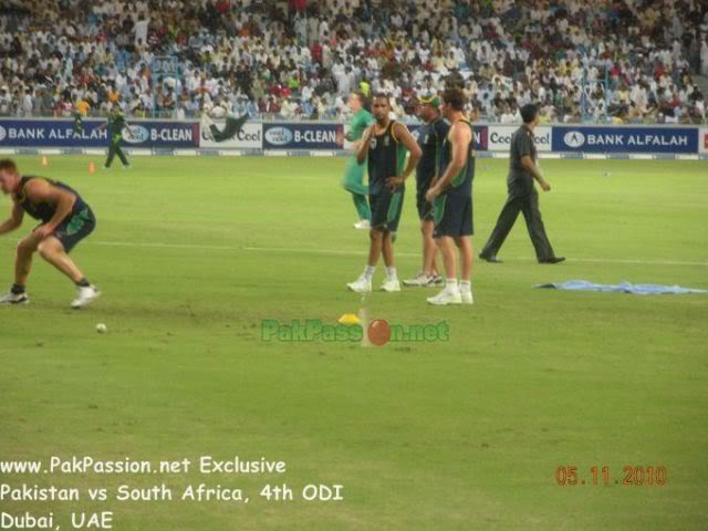 South African Players Warming Up