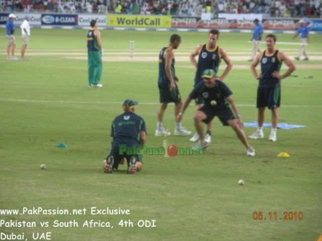 South African Players Warming Up