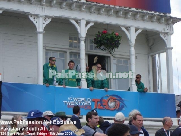 South African team at the Trent Bridge balcony