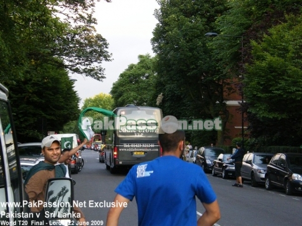 Team bus departs