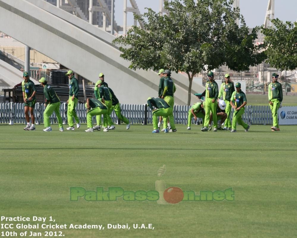 Team doing drills