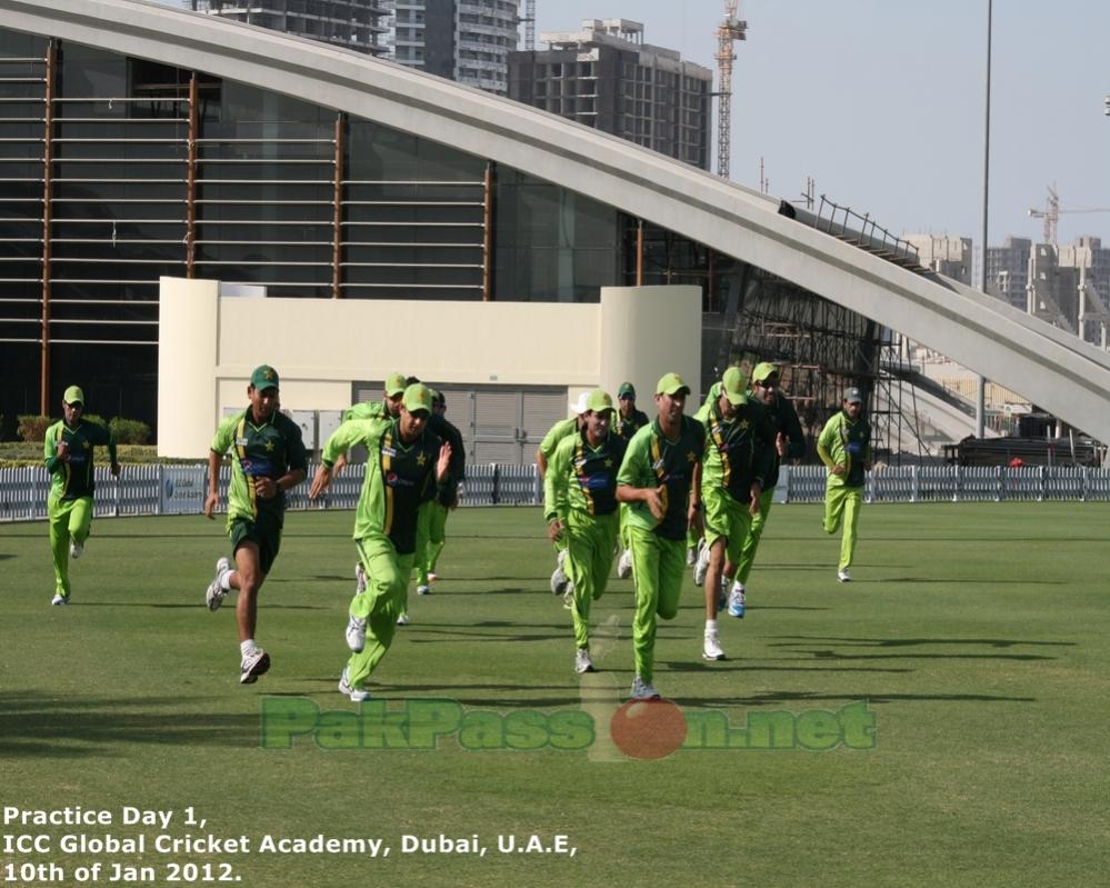 Team doing drills