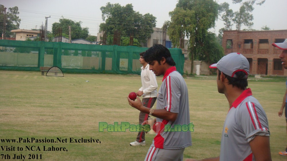 Umar Amin prepares to bowl