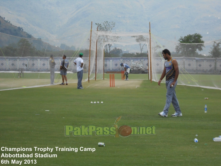 Wahab Riaz bowling in the nets