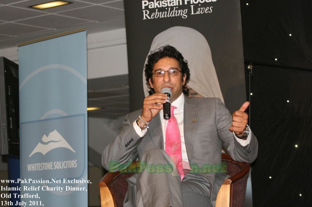 Wasim Akram at the Islamic Relief Fundraising Dinner at Old Trafford