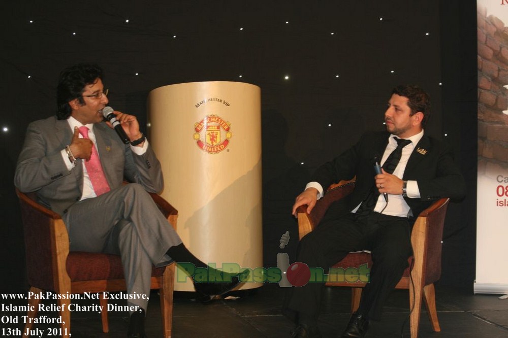 Wasim Akram at the Islamic Relief Fundraising Dinner at Old Trafford