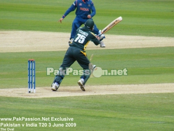 Younis Khan flicks one through the offside