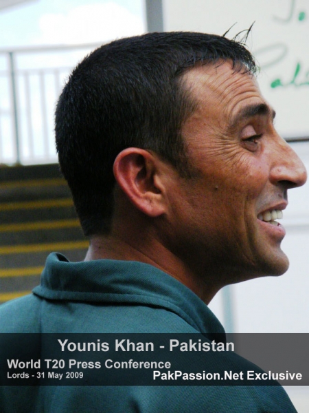 Younis Khan in a light mood at Lords Press Conference