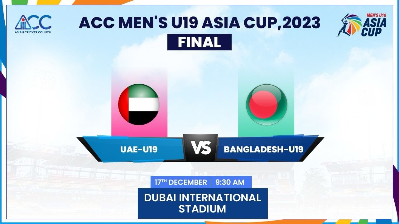 Bangladesh U19s (282/8) defeat UAE U19s (87) by 195 runs in the final