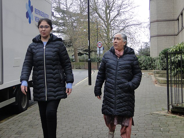 Kawaljeet Kaur (L) and Ardet Kaur (r) outside court. Kawaljeet and her mother in law face the same charges. The family will appear in court again in January