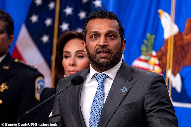 Kash Patel speaks during a press conference at the Department of Justice Headquarters in Washington, DC on Thursday, December 4