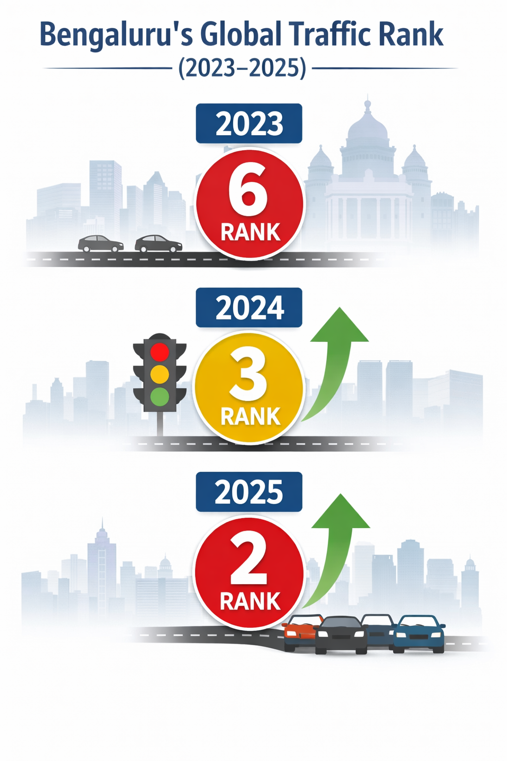 Bengaluru’s Global Traffic Rank (2023–2025)